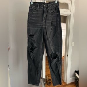 American eagle black distressed jeans. Size 6 extra long length